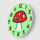 赤いキノコ時計 ラージ壁時計 (傾斜)