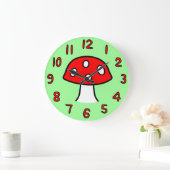 赤いキノコ時計 ラージ壁時計 (ホーム)