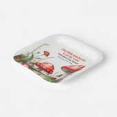 赤いキノコ真菌ウッドランドベビーシャワー ペーパープレート (傾斜あり)