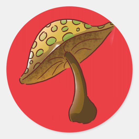 赤いキノコ ラウンドシール (正面)