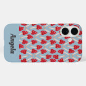 赤いキノコ - 青 Case-Mate iPhoneケース (裏面 (横))