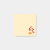 赤いキャップのキノコと黄色葉の ポストイット (正面)