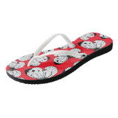 赤いキャベツの蝶のパターン ビーチサンダル (アングル)