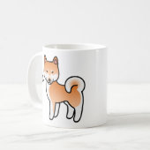赤いキャラクターの柴犬の愛情 コーヒーマグカップ (正面左)
