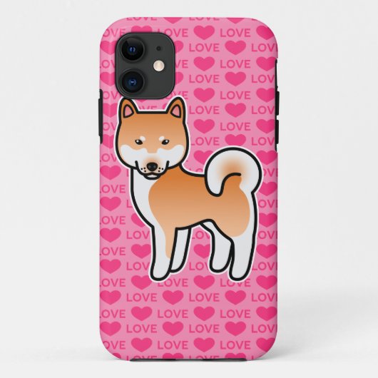 赤いキャラクターの柴犬の愛情 Case-Mate iPhoneケース (裏面)