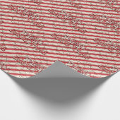 赤いキャンディ・ケーンの包装紙 ラッピングペーパー (角)