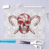 赤いキャンディ・ケーンの砂糖のスカルのティッシュペーパー 薄葉紙 (クラフト)