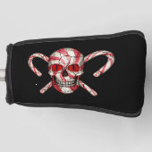 赤いキャンディ・ケーンの砂糖のスカルの運搬人カバー ゴルフヘッドカバー (正面)