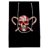 赤いキャンディ・ケーンの砂糖のスカル媒体のギフトバッグ ミディアムペーパーバッグ (裏面)