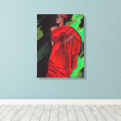 赤いキャンバスの女性 キャンバスプリント (インサイチュ (ウッドフロア))