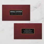 赤いキャンバスファブリック |アートコレクション 名刺 (正面/裏面)