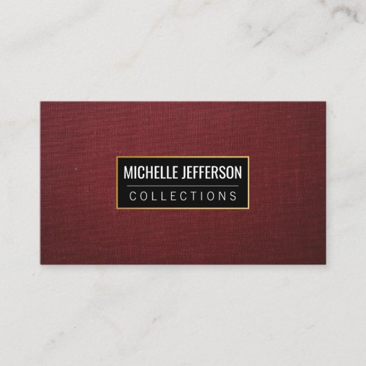 赤いキャンバスファブリック |アートコレクション 名刺 (正面)