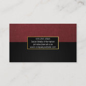 赤いキャンバスファブリック |ブラックメッシュ 名刺 (裏面)