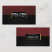 赤いキャンバスファブリック |ブラックメッシュ 名刺 (正面/裏面)