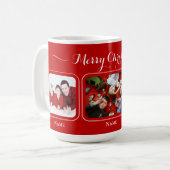 赤いキャンバス クリスマス ファミリーマグ コーヒーマグカップ (正面左)