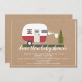 赤いキャンパーの森を通り抜ける 招待状 (正面/裏面)