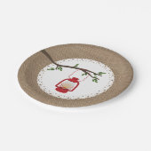 赤いキャンプのランタン-インスパイアバーラップ ペーパープレート (アングル)