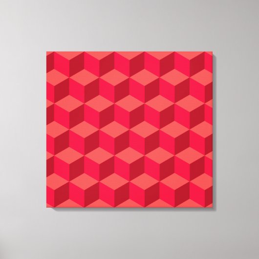 赤いキューブ キャンバスプリント (正面)