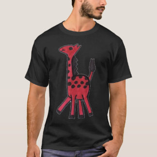 赤いキリンのTシャツ Tシャツ