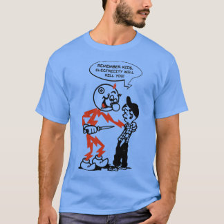 赤いキロワット時は子供たちが電気を使い果たすと思い出す Tシャツ