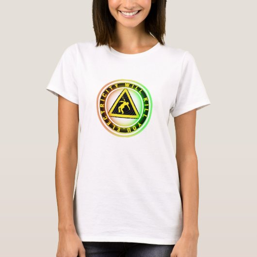 赤いキロワット電気で死ぬ Tシャツ (正面)