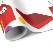 赤いギフトの箱に入れた驚きの子犬 ラッピングペーパー (ロールコーナー)