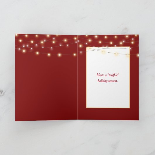 赤いギフトサック付きサンタクローストランプ カード (内部)