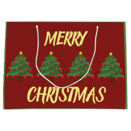 赤いギフトバッグのクリスマスツリー ラージペーパーバッグ