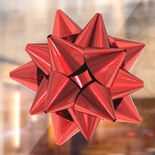 赤いギフトボウ余分な大きなウィンドウにしがみつく ウィンドウサイン (シート2)