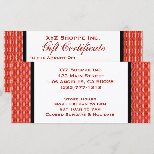 赤いギフト券 (正面/裏面)