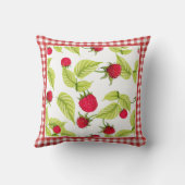 赤いギンガムのラズベリー クッション (裏面)