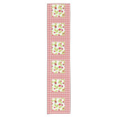 赤いギンガムのラズベリー ショートテーブルランナー (正面)