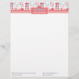 赤いギンガムの可愛いベーキング用具 レターヘッド