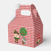 赤いギンガムの小さな赤い乗馬フードキャラクター フェイバーボックス (裏面サイド)