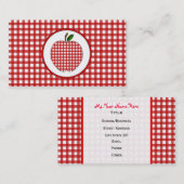 赤いギンガムのAppleのファッションの先生の名刺 名刺 (正面/裏面)