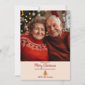 赤いギンガムジンジャーブレッドの木1写真クリスマス シーズンカード (正面)