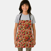 赤いギンガムストロベリーシームレスパターン エプロン (インサイチュ)