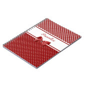 赤いギンガムチェックのリボン 名前入り ノートブック (左側)