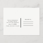 赤いギンガムチェックの素朴なカントリー風セーブ・ザ・デート 案内ポストカード (裏面)