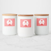 赤いギンガムバッファローチェックヴィンテージ食品ラベル フードラベル (ボトル)