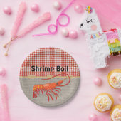 赤いギンガムバーラップロープエビ沸騰パーティー ペーパープレート (パーティー)