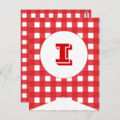 赤いギンガムパーティー旗バンティンバナーポストカード ポストカード (正面/裏面)