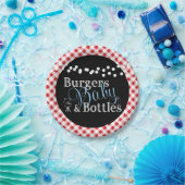 赤いギンガムピクニックバビクBBQ男の子ベビーシャワー ペーパープレート (パーティー)