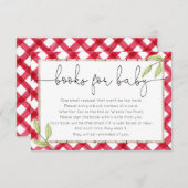 赤いギンガムピクニック夏の本のリクエスト エンクロージャーカード (正面/裏面)