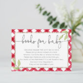 赤いギンガムピクニック夏の本のリクエスト エンクロージャーカード (スタンド正面)