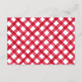 赤いギンガムピクニック夏の本のリクエスト エンクロージャーカード (裏面)