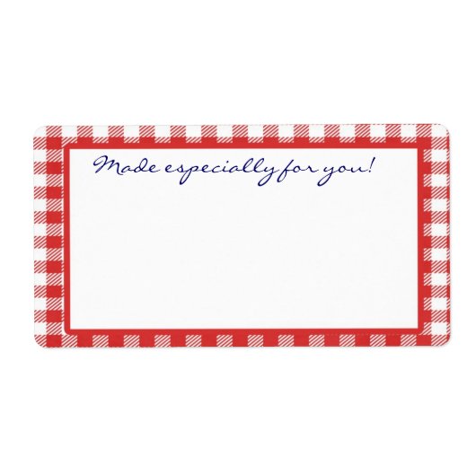 赤いギンガムラベル ラベル (正面)