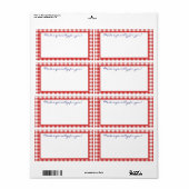 赤いギンガムラベル ラベル (フルシート)