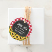 赤いギンガム&サンフラワーズベビー- Qシャワーありがとう フェイバータグ (インサイチュ)