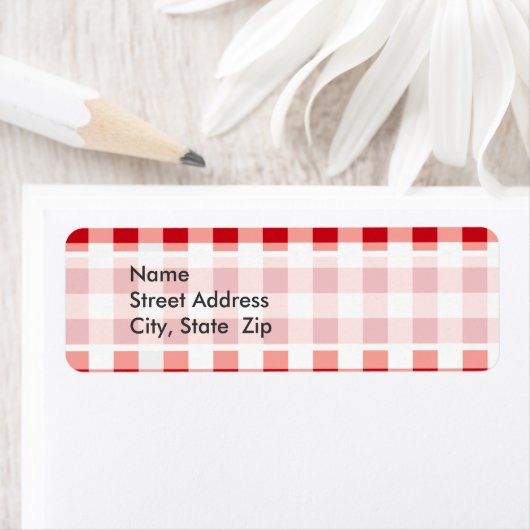 赤いギンガム ラベル (インサイチュ)